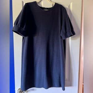 LOFT Navy Fleece Sweatshirt Shift Dress - XL